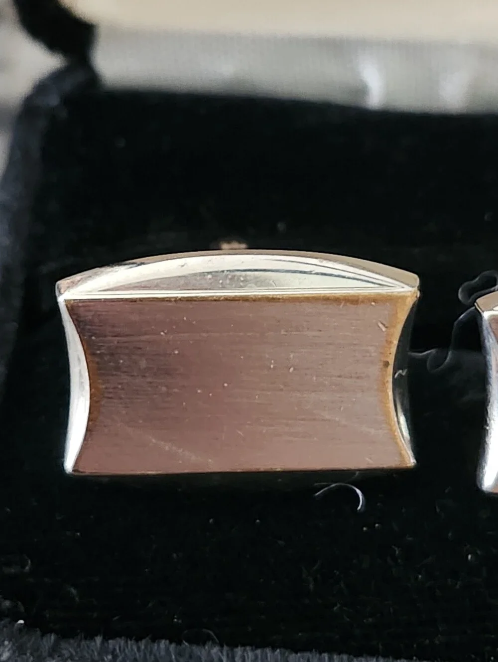 Vtg Hickok USA Men's Silver-Tone Minimalist Rectangular Cufflinks